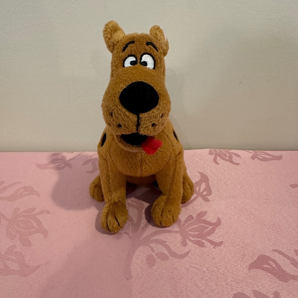 Ty Scooby‎ Doo Plush Stuffed Animal Dog Brown Black Spots Red Tongue Toy
